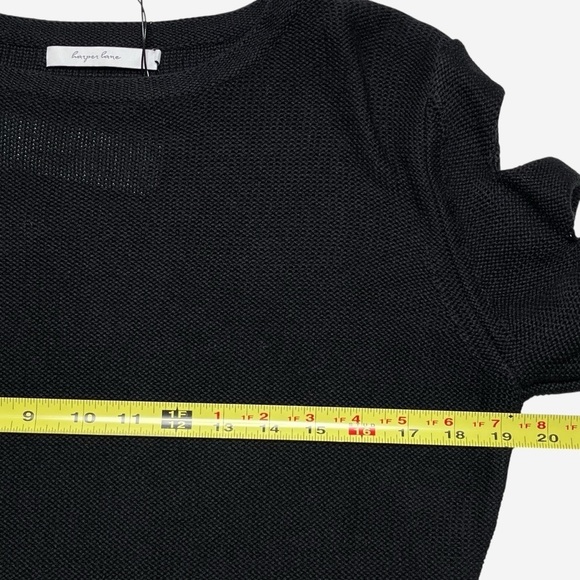 NWT Harper Lane Stitch Fix Black Cutout Sleeve Knit Pullover Sweater Size L - Picture 5 of 9